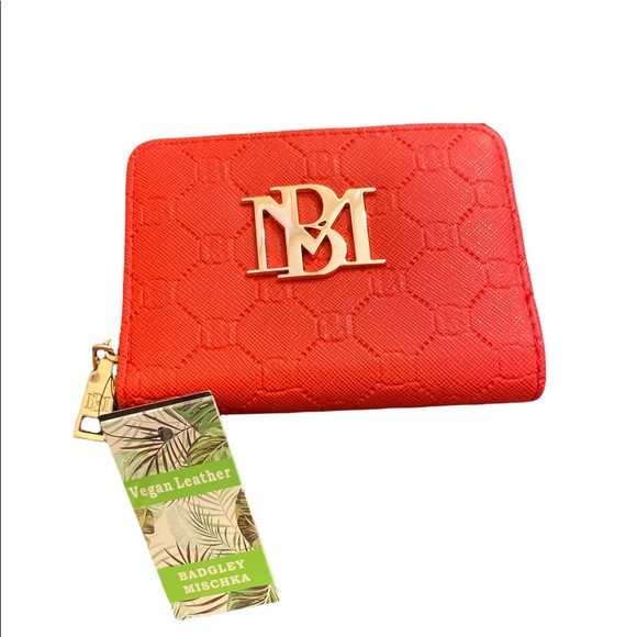 Badgley Mischka Bags Badgley Mischka Engraved Logo Zipper Wallet